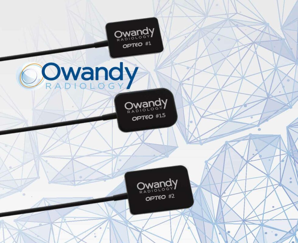 Capteurs radiologiques dentaires OPTEO Owandy Radiology en tailles 1, 1.5 et 2, solution intra-orale numérique haute définition avec acquisition instantanée